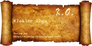 Klekler Olga névjegykártya
