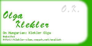 olga klekler business card